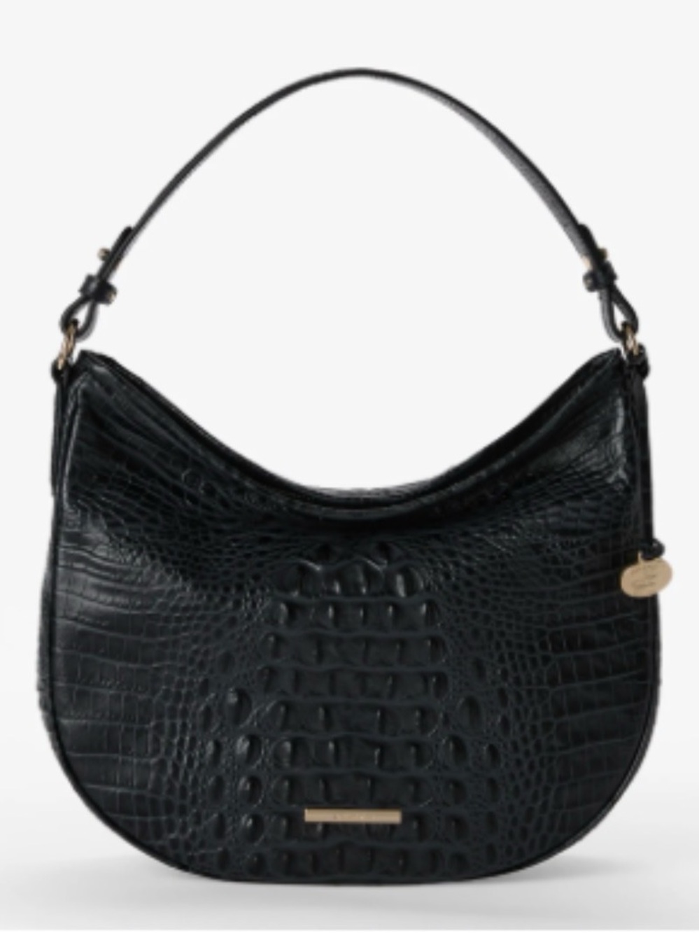 Brahmin Croc-Black Alden Road: Small Kathleen